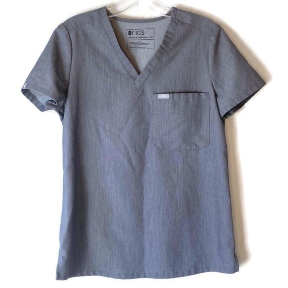 Figs Technical Collection Catarina Gray One Pocket Scrub Top XS - Picture 1 of 8